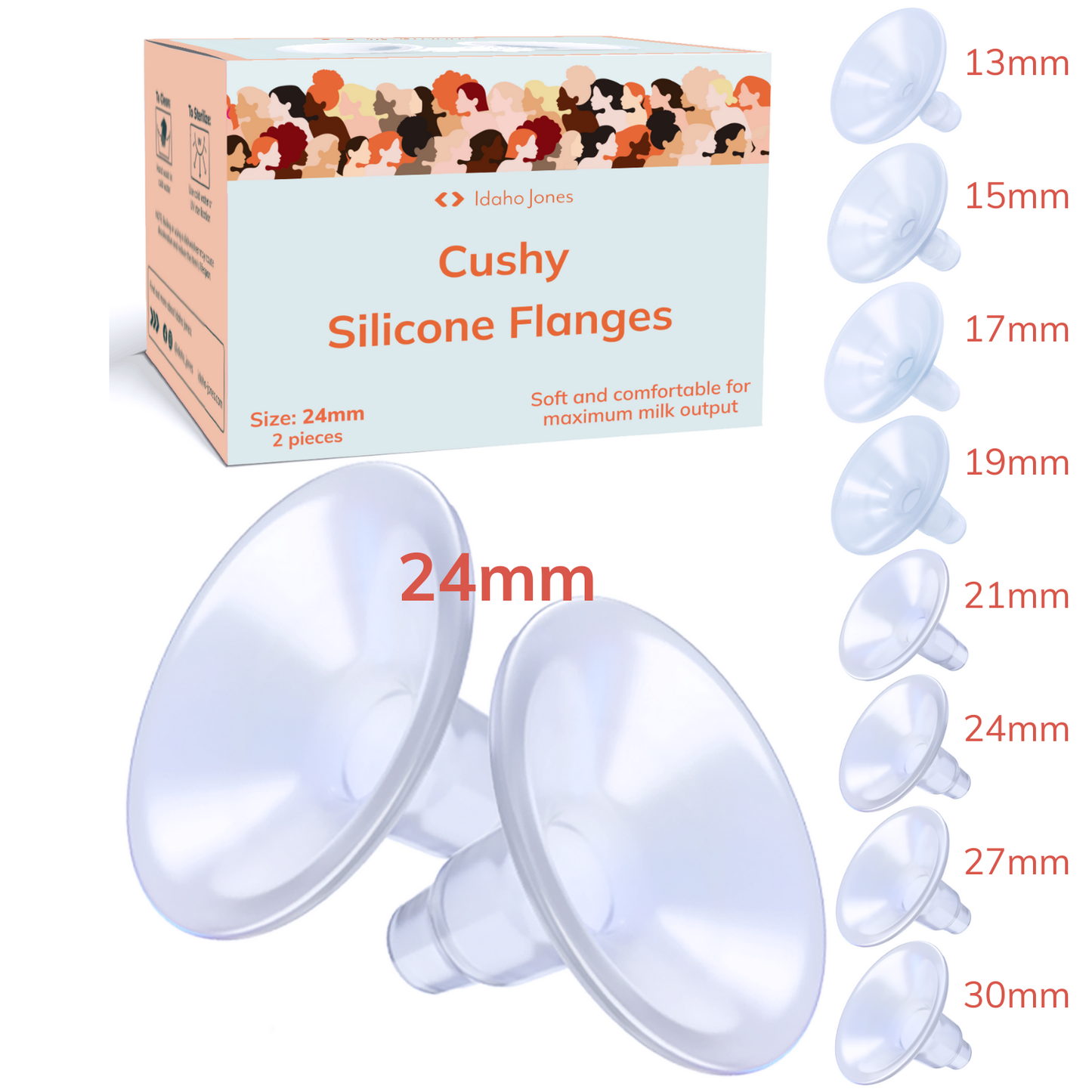 Cushy Silicone Breast Pump Flanges