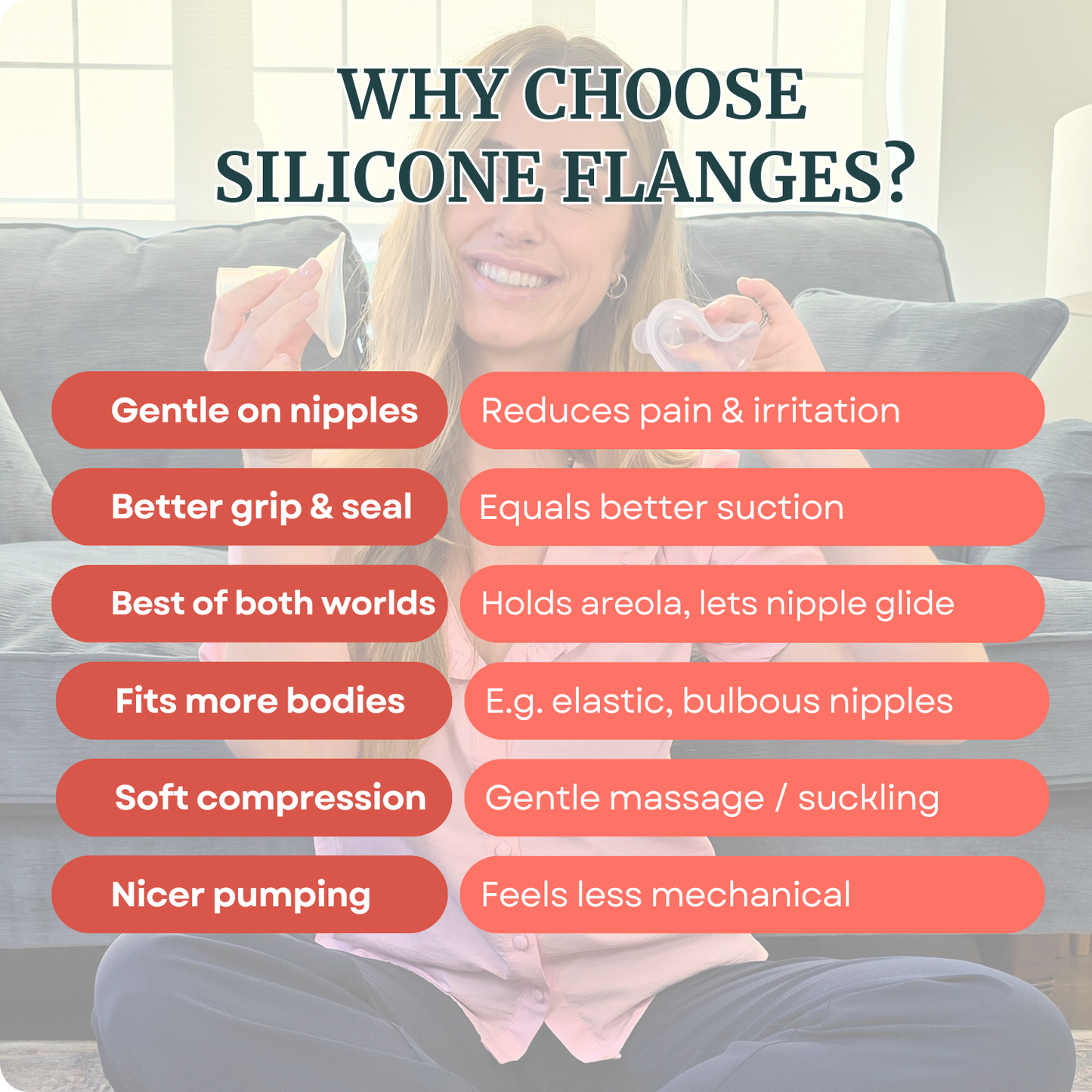Cushy Silicone Breast Pump Flanges