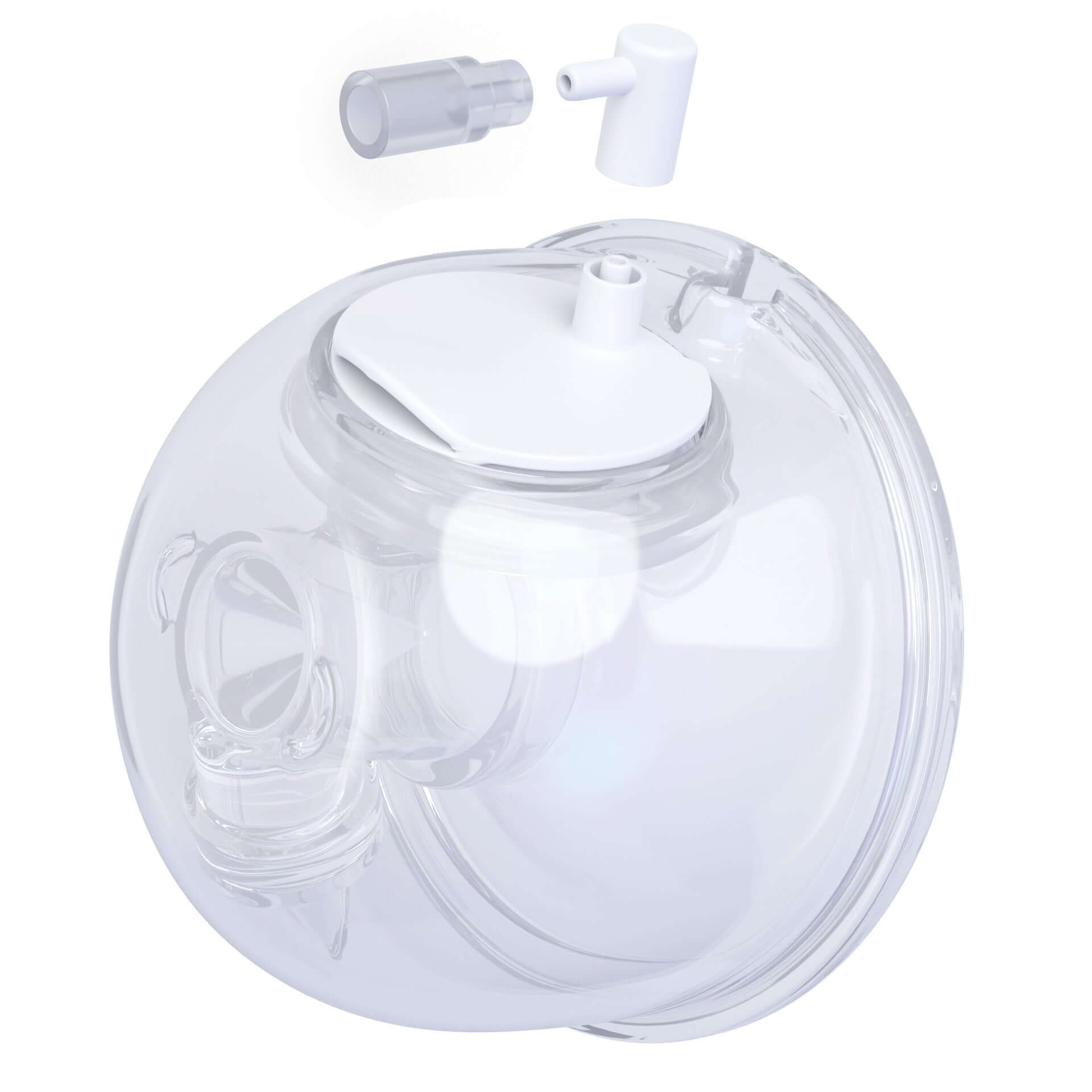 new version of collection cups tubing adaptors displaying how to connect it to pump-a-collect collection cups