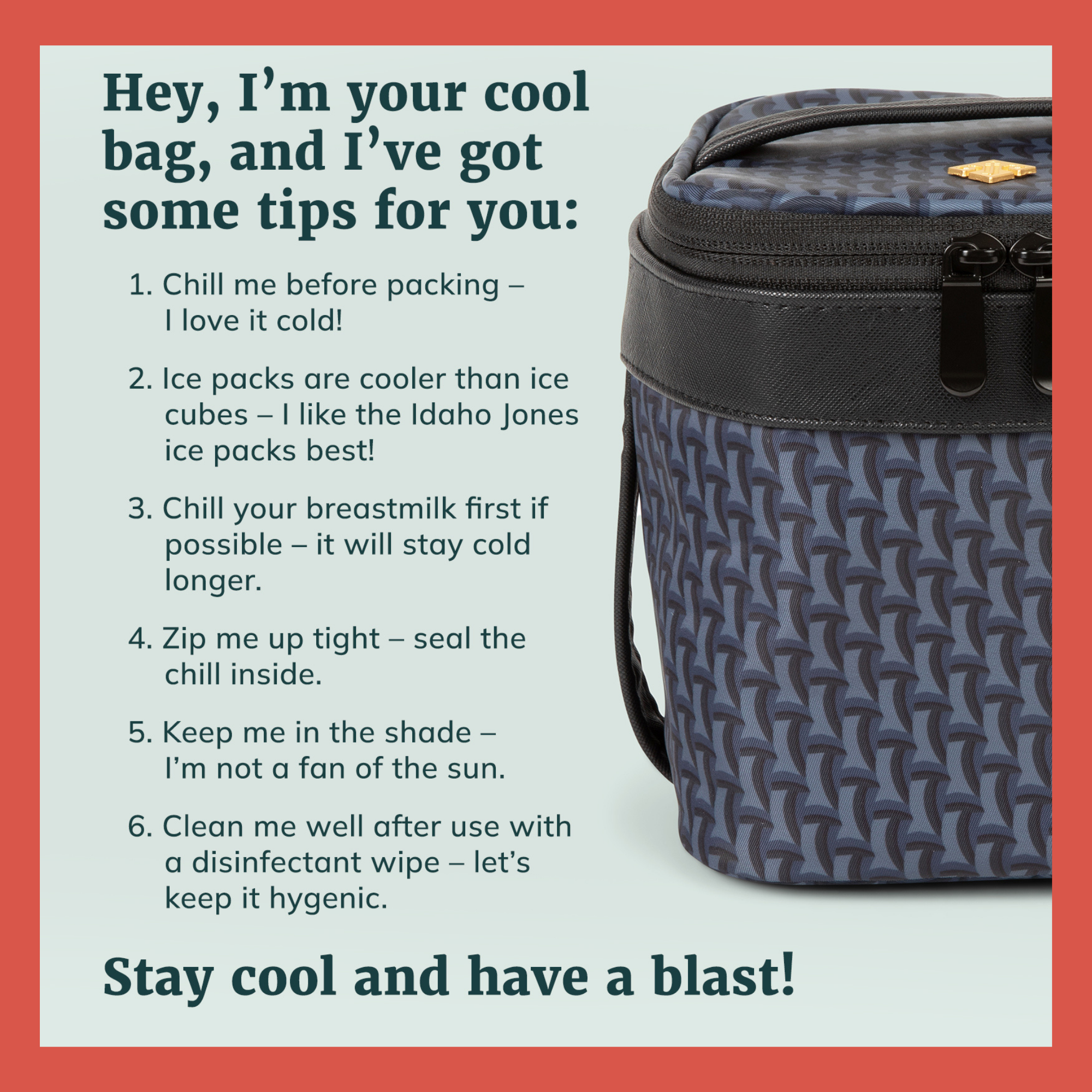 Breastmilk cooler bag tips for chilling, sealing, and keeping hygienic.