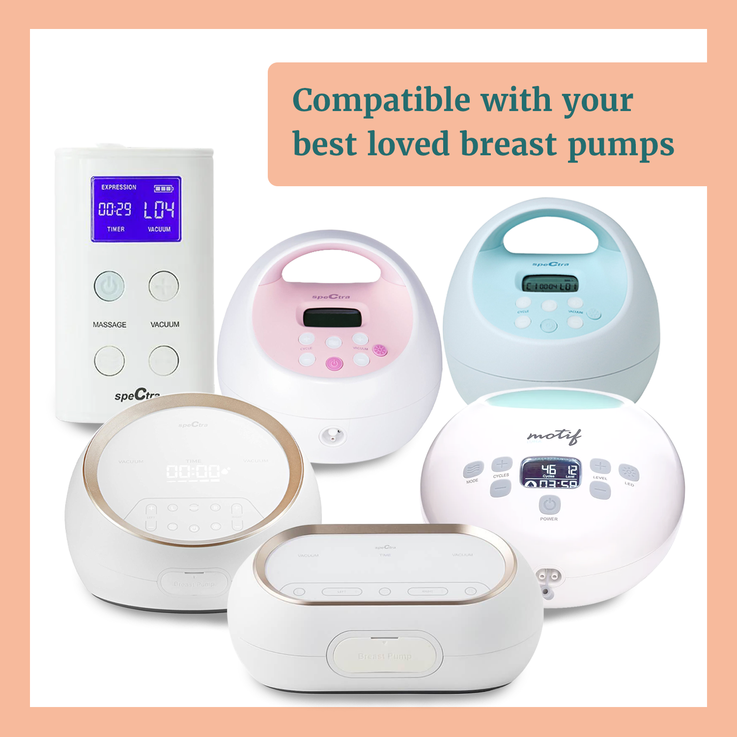 Spectra pump parts: base connector widemouth flange adapter compatible with various Spectra breast pumps.