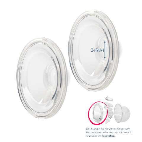 Image of medical grade soft silicone pump-a-collect silicone flanges for wearable breast pump